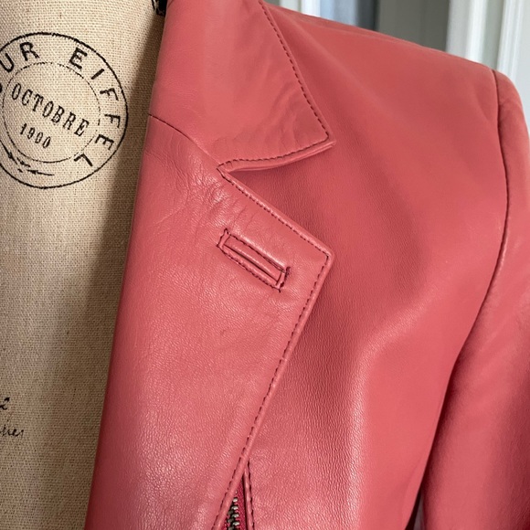 VIAVENETO 100% leather jacket size XS nice smoky rose colour - Picture 3 of 6
